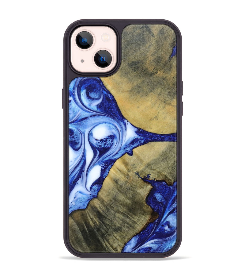 iPhone 14 Plus Wood+Resin Phone Case - Dawson (Blue, 693856)