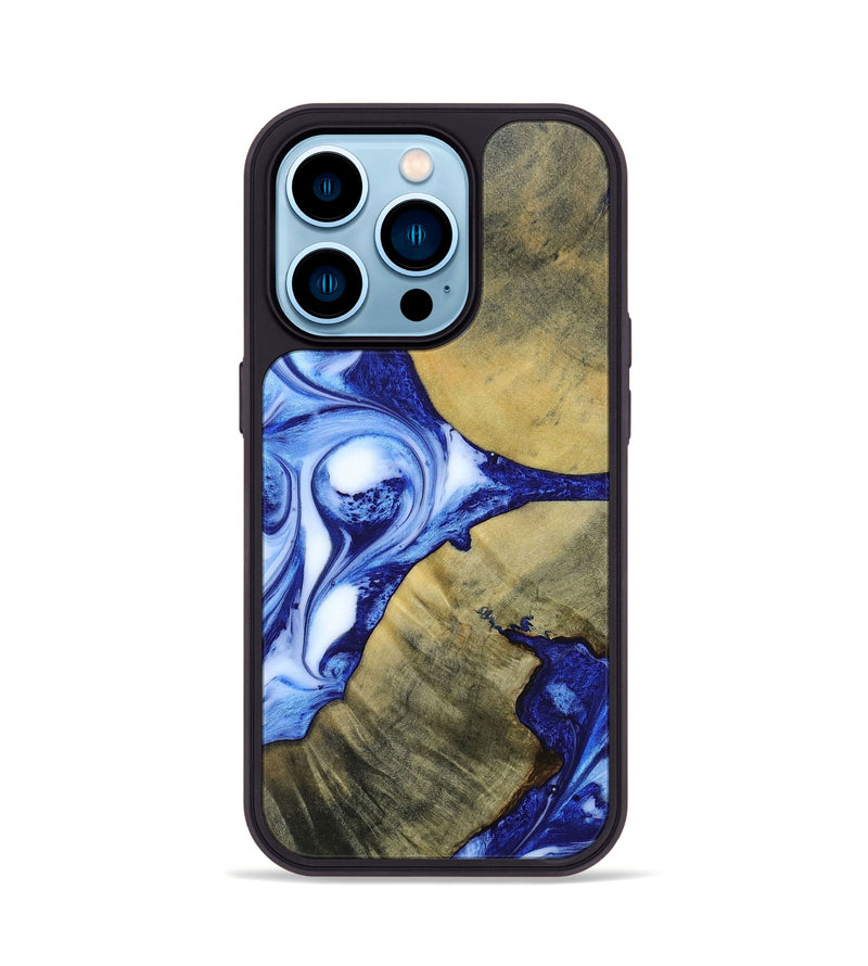 iPhone 14 Pro Wood+Resin Phone Case - Dawson (Blue, 693856)