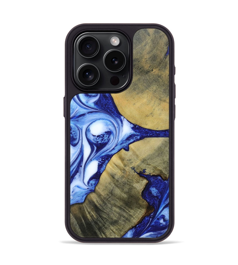 iPhone 15 Pro Wood+Resin Phone Case - Dawson (Blue, 693856)