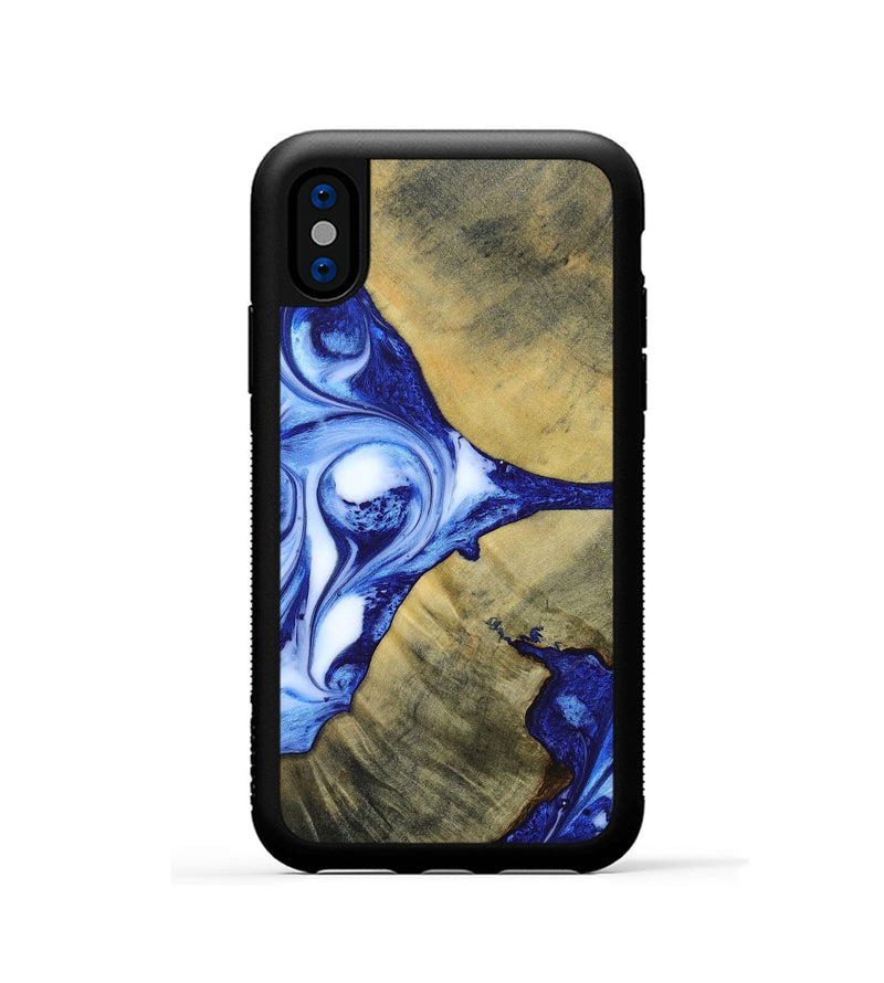 iPhone Xs Wood+Resin Phone Case - Dawson (Blue, 693856)