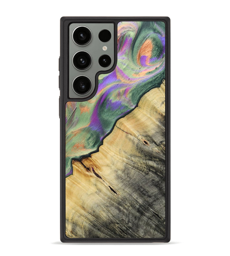 Galaxy S23 Ultra Wood+Resin Phone Case - Ashlyn (Green, 693910)