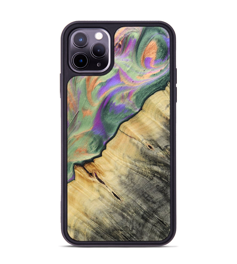 iPhone 11 Pro Max Wood+Resin Phone Case - Ashlyn (Green, 693910)