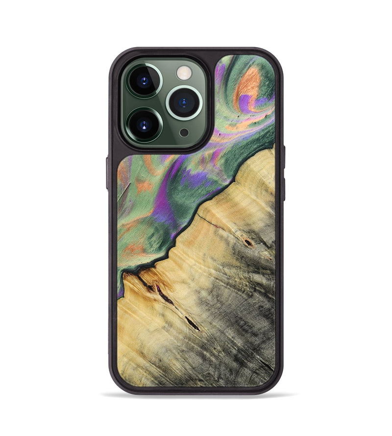 iPhone 13 Pro Wood+Resin Phone Case - Ashlyn (Green, 693910)