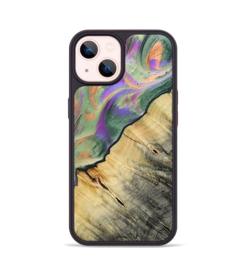 iPhone 14 Wood+Resin Phone Case - Ashlyn (Green, 693910)