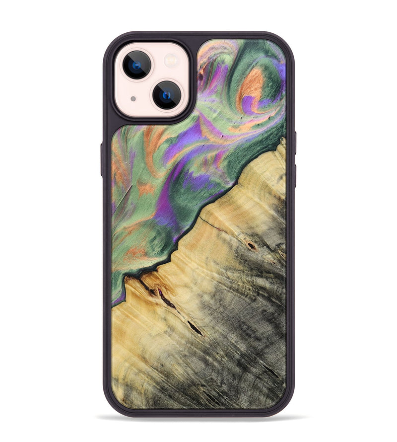 iPhone 14 Plus Wood+Resin Phone Case - Ashlyn (Green, 693910)