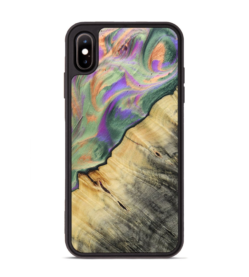 iPhone Xs Max Wood+Resin Phone Case - Ashlyn (Green, 693910)