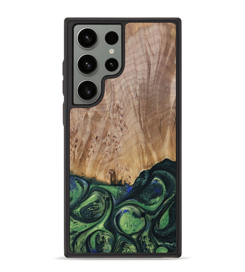 Galaxy S23 Ultra Wood+Resin Phone Case - Evie (Green, 693917)