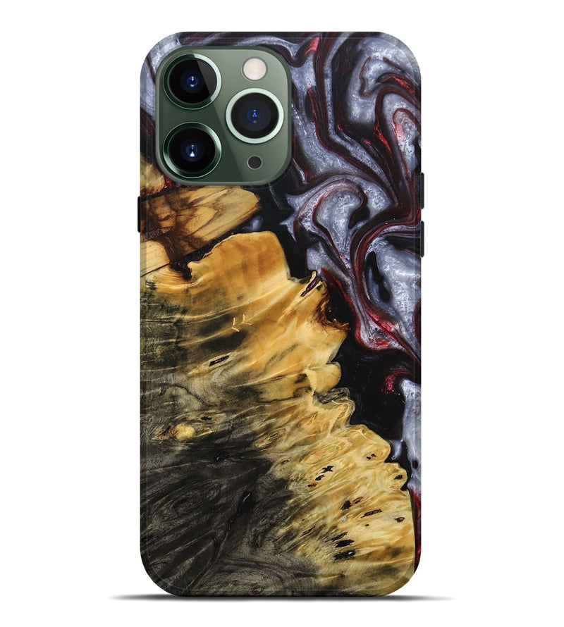 iPhone 13 Pro Max Wood+Resin Live Edge Phone Case - Aubrie (Red, 693951)