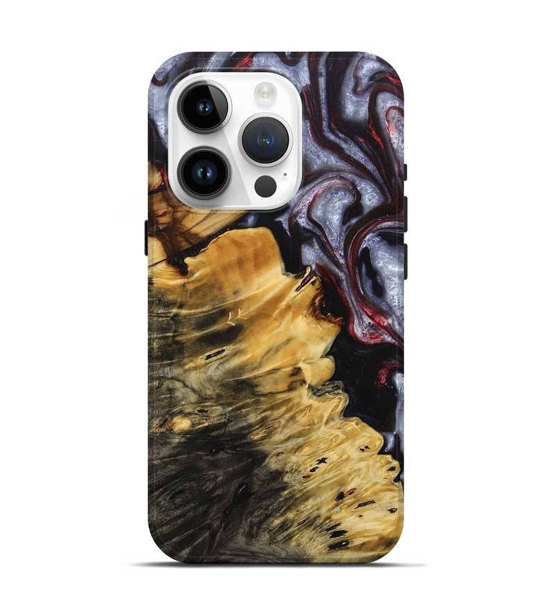 iPhone 15 Pro Wood+Resin Live Edge Phone Case - Aubrie (Red, 693951)