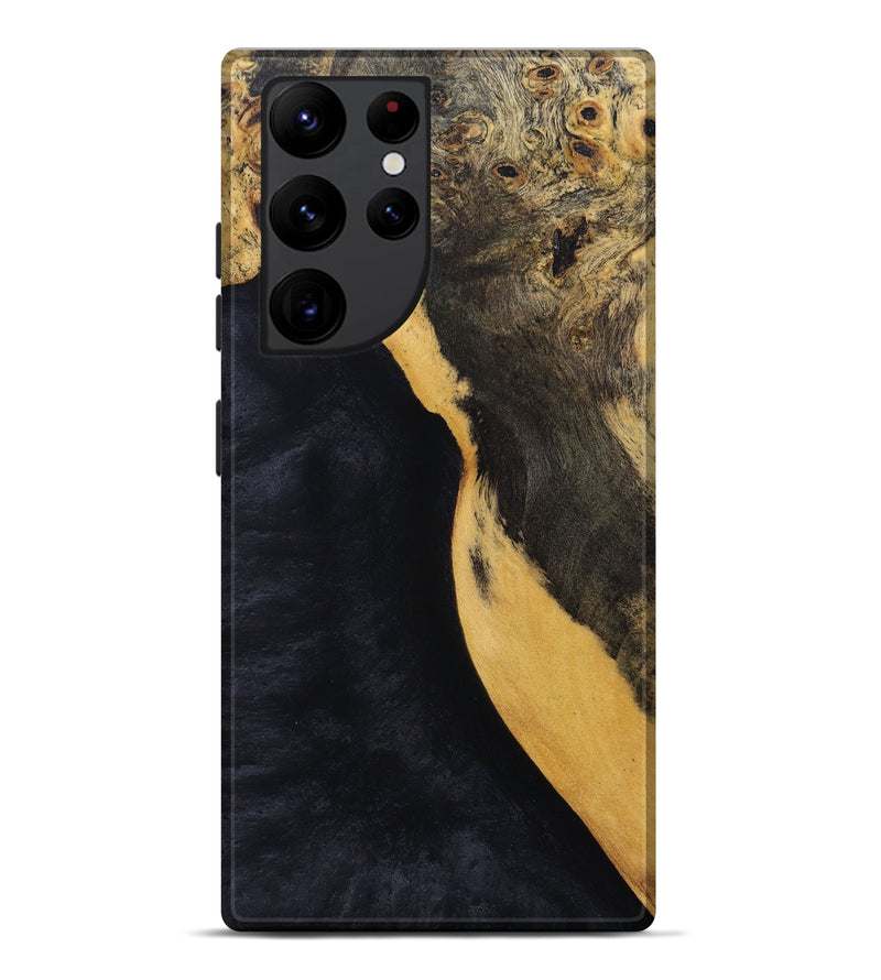 Galaxy S22 Ultra Wood+Resin Live Edge Phone Case - Ana (Pure Black, 693954)
