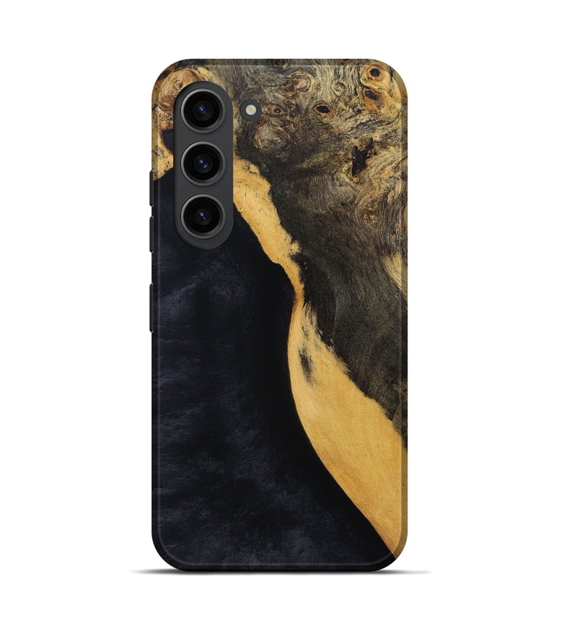 Galaxy S23 Wood+Resin Live Edge Phone Case - Ana (Pure Black, 693954)