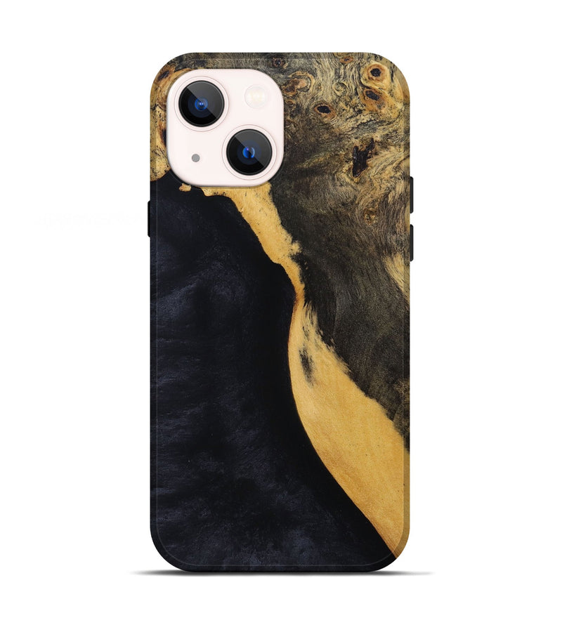 iPhone 13 Wood+Resin Live Edge Phone Case - Ana (Pure Black, 693954)