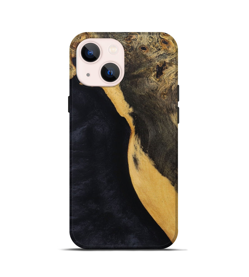 iPhone 13 mini Wood+Resin Live Edge Phone Case - Ana (Pure Black, 693954)