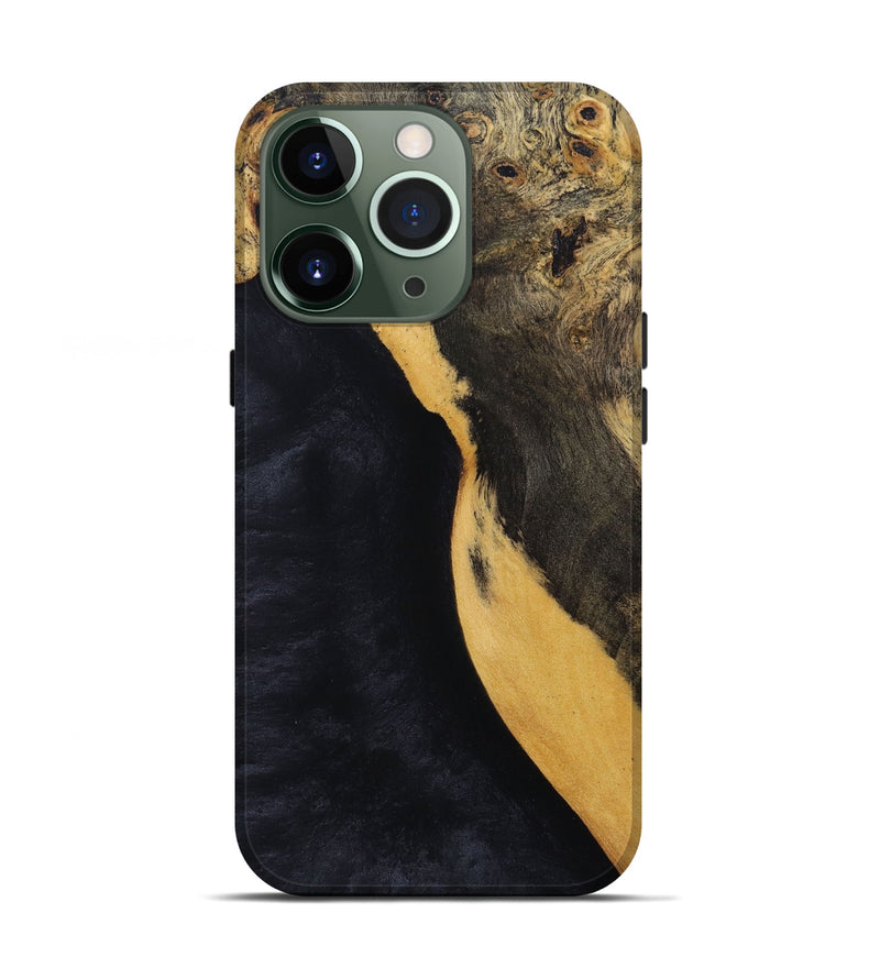 iPhone 13 Pro Wood+Resin Live Edge Phone Case - Ana (Pure Black, 693954)