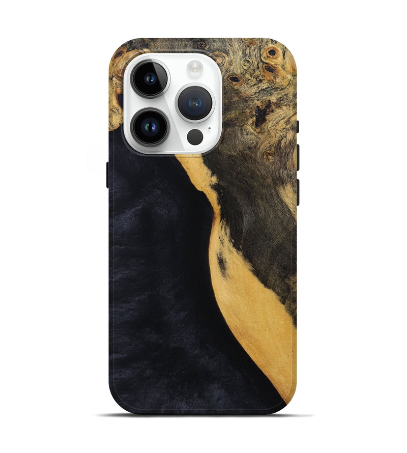 iPhone 15 Pro Wood+Resin Live Edge Phone Case - Ana (Pure Black, 693954)