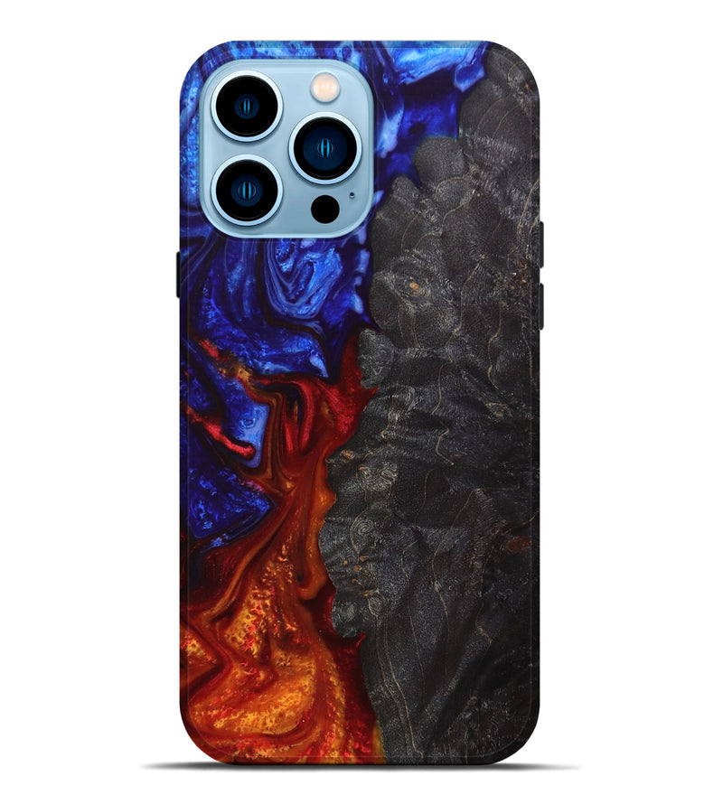 iPhone 14 Pro Max Wood+Resin Live Edge Phone Case - Janis (Fire & Ice, 693971)