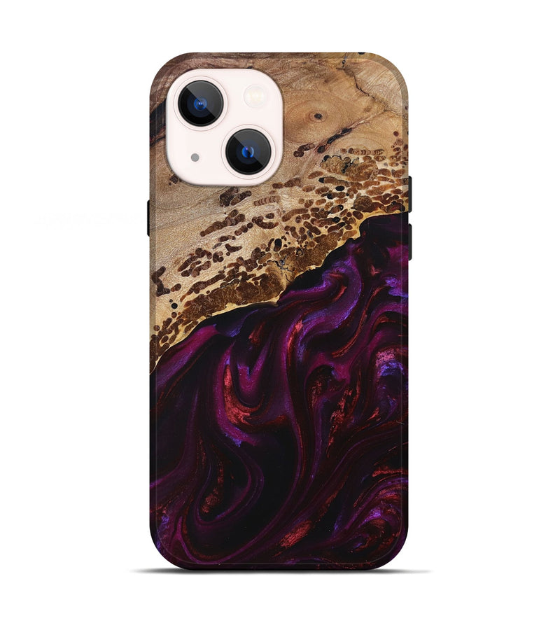 iPhone 13 Wood+Resin Live Edge Phone Case - Elise (Red, 693994)