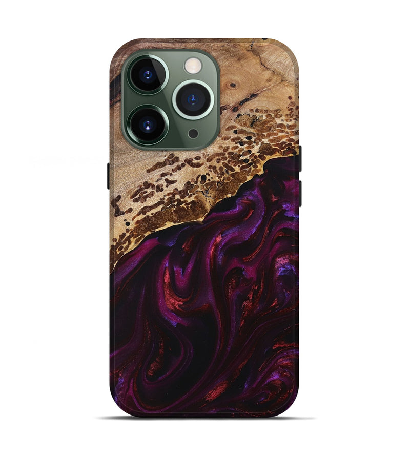 iPhone 13 Pro Wood+Resin Live Edge Phone Case - Elise (Red, 693994)