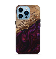 iPhone 14 Pro Wood+Resin Live Edge Phone Case - Elise (Red, 693994)