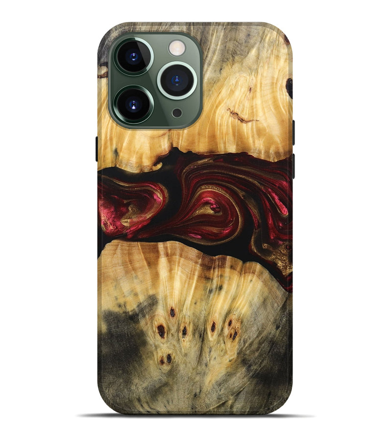 iPhone 13 Pro Max Wood+Resin Live Edge Phone Case - Bryce (Red, 693995)