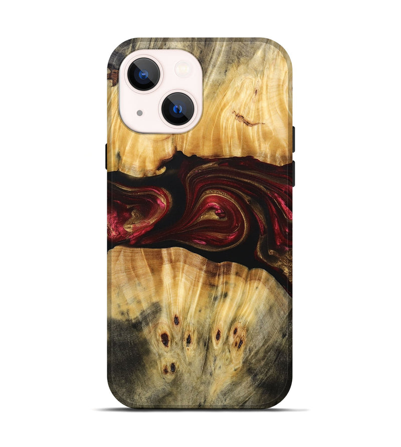 iPhone 14 Wood+Resin Live Edge Phone Case - Bryce (Red, 693995)