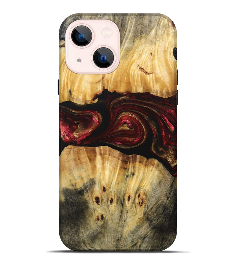 iPhone 14 Plus Wood+Resin Live Edge Phone Case - Bryce (Red, 693995)