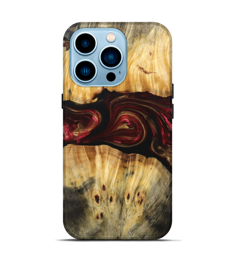 iPhone 14 Pro Wood+Resin Live Edge Phone Case - Bryce (Red, 693995)
