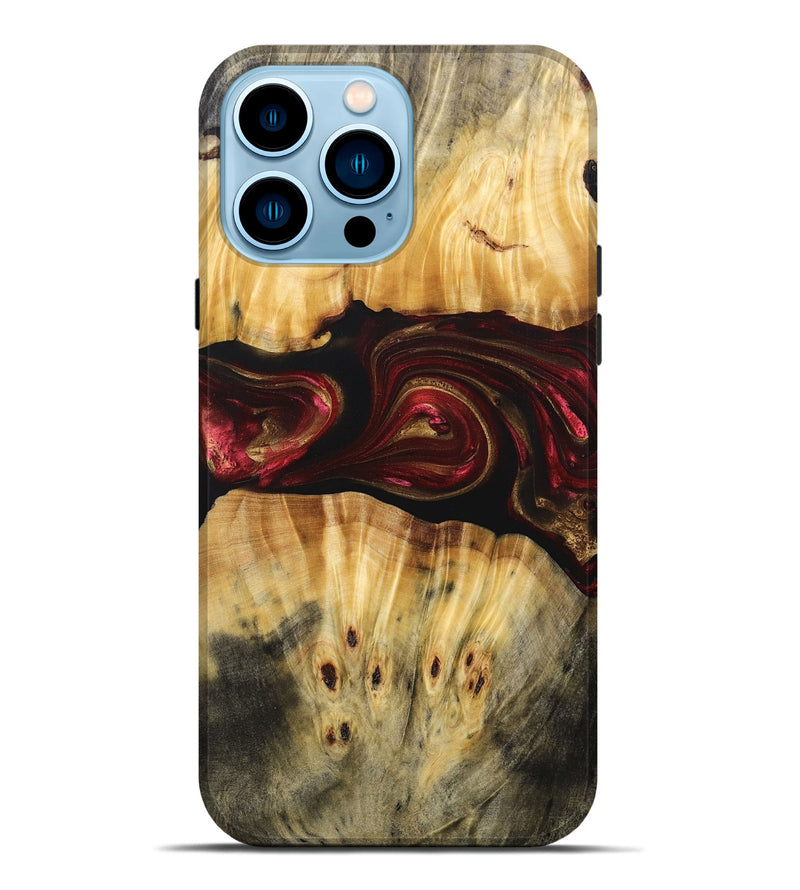 iPhone 14 Pro Max Wood+Resin Live Edge Phone Case - Bryce (Red, 693995)