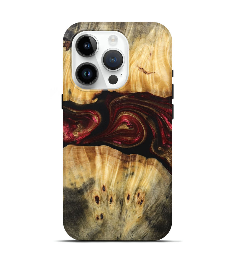 iPhone 15 Pro Wood+Resin Live Edge Phone Case - Bryce (Red, 693995)