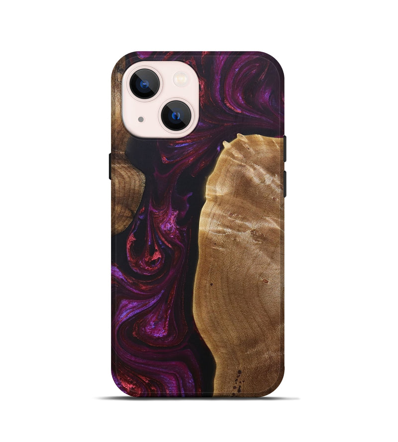 iPhone 13 mini Wood+Resin Live Edge Phone Case - Roderick (Red, 693997)