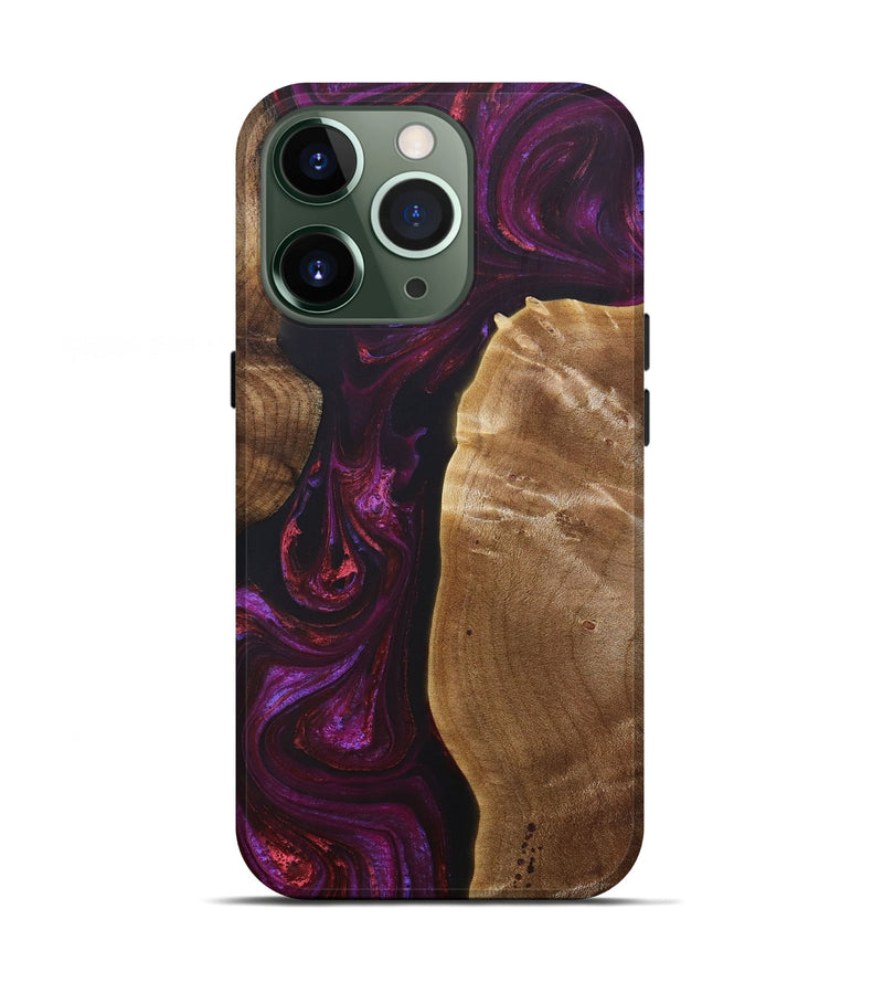 iPhone 13 Pro Wood+Resin Live Edge Phone Case - Roderick (Red, 693997)