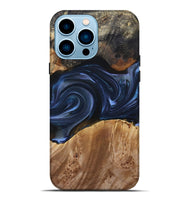 iPhone 14 Pro Max Wood+Resin Live Edge Phone Case - Ben (Blue, 693998)