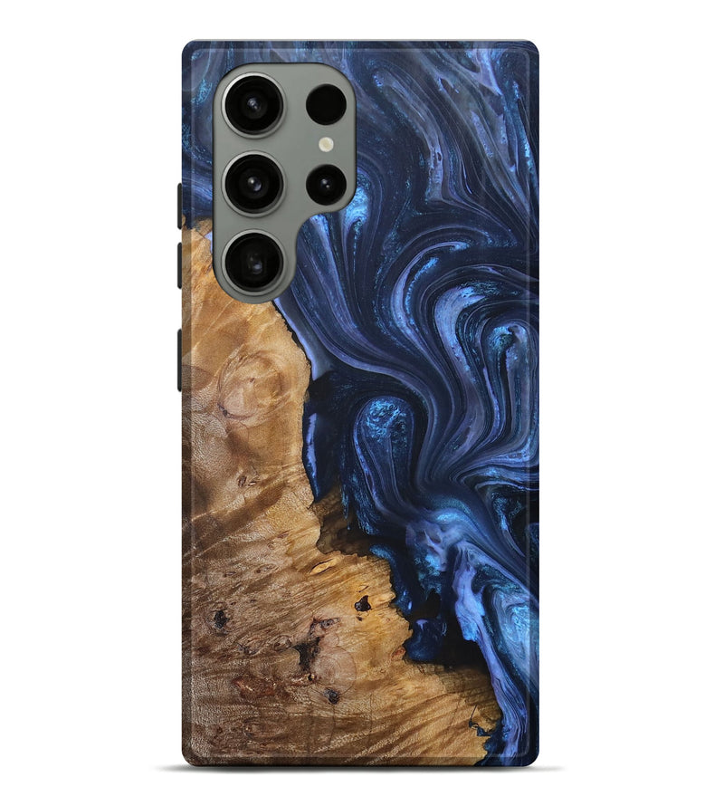 Galaxy S23 Ultra Wood+Resin Live Edge Phone Case - Marion (Blue, 694001)