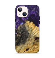 iPhone 13 Wood+Resin Live Edge Phone Case - Christian (Purple, 694004)