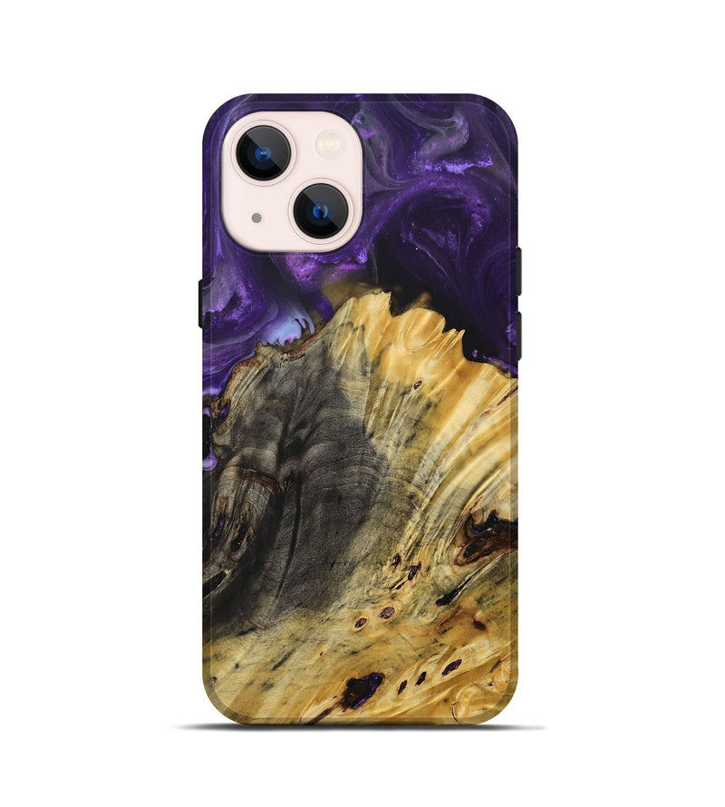 iPhone 13 mini Wood+Resin Live Edge Phone Case - Christian (Purple, 694004)