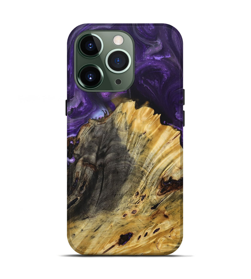 iPhone 13 Pro Wood+Resin Live Edge Phone Case - Christian (Purple, 694004)