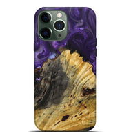 iPhone 13 Pro Max Wood+Resin Live Edge Phone Case - Christian (Purple, 694004)