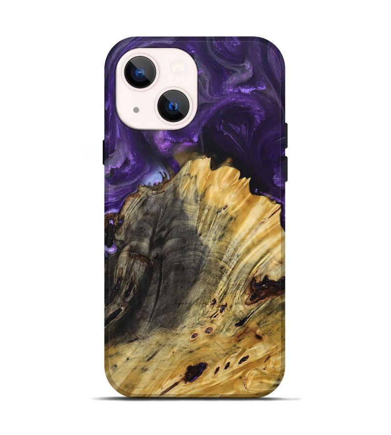 iPhone 14 Wood+Resin Live Edge Phone Case - Christian (Purple, 694004)