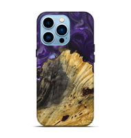 iPhone 14 Pro Wood+Resin Live Edge Phone Case - Christian (Purple, 694004)