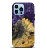 iPhone 14 Pro Max Wood+Resin Live Edge Phone Case - Christian (Purple, 694004)