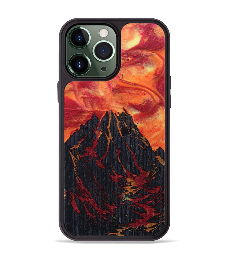 iPhone 13 Pro Max Wood+Resin Phone Case - Kassandra (Fire & Ice, 694070)