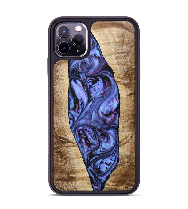 iPhone 11 Pro Max Wood+Resin Phone Case - Tammie (Purple, 694107)