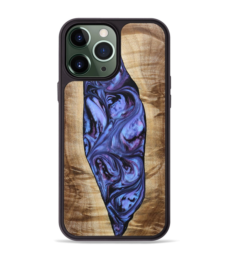 iPhone 13 Pro Max Wood+Resin Phone Case - Tammie (Purple, 694107)