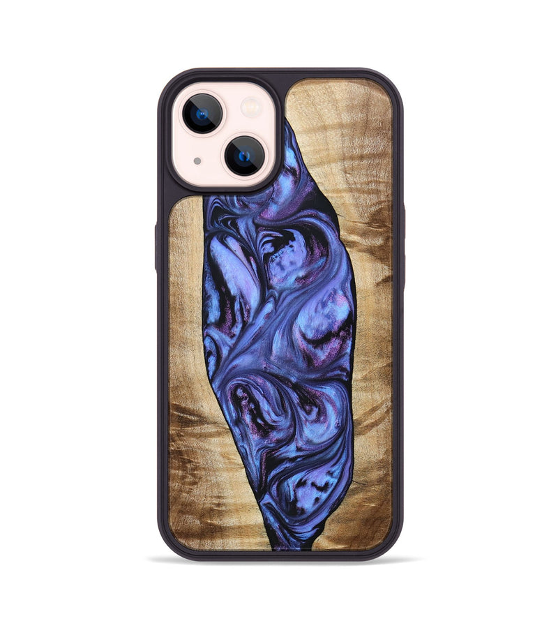 iPhone 14 Wood+Resin Phone Case - Tammie (Purple, 694107)