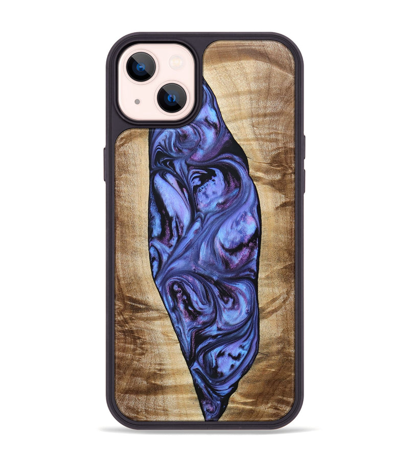 iPhone 14 Plus Wood+Resin Phone Case - Tammie (Purple, 694107)