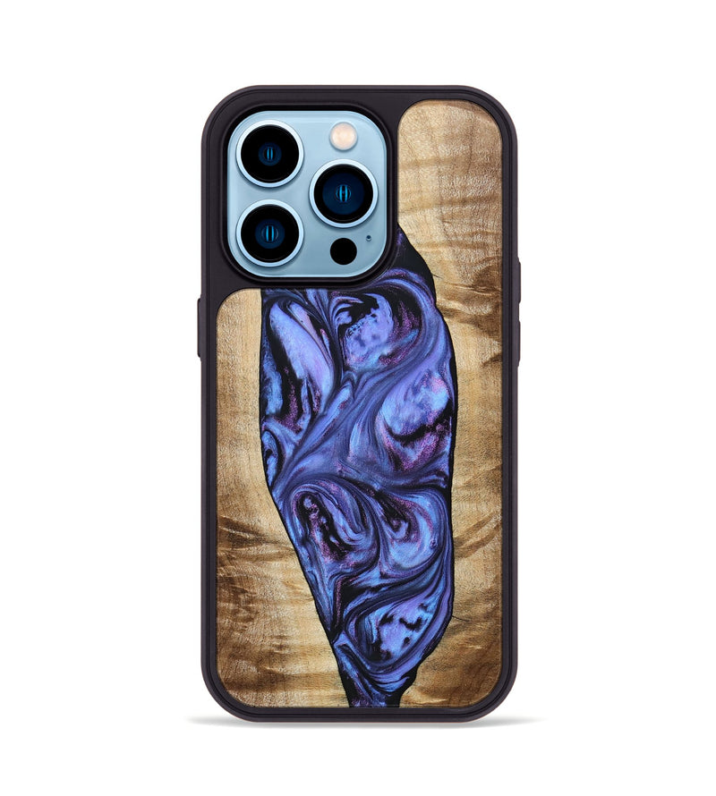 iPhone 14 Pro Wood+Resin Phone Case - Tammie (Purple, 694107)