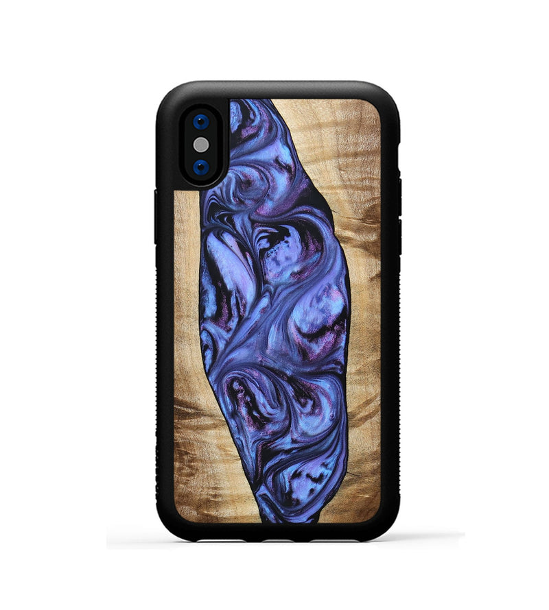 iPhone Xs Wood+Resin Phone Case - Tammie (Purple, 694107)