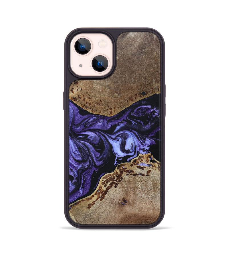 iPhone 14 Wood+Resin Phone Case - Rodrigo (Purple, 694108)