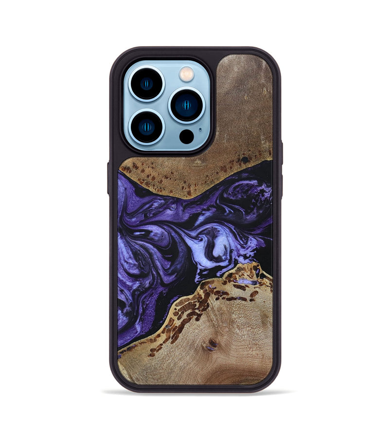 iPhone 14 Pro Wood+Resin Phone Case - Rodrigo (Purple, 694108)