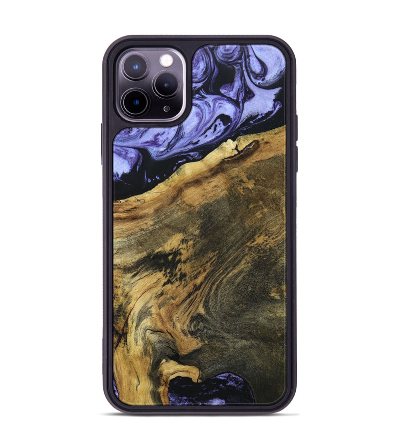 iPhone 11 Pro Max Wood+Resin Phone Case - Bette (Purple, 694110)
